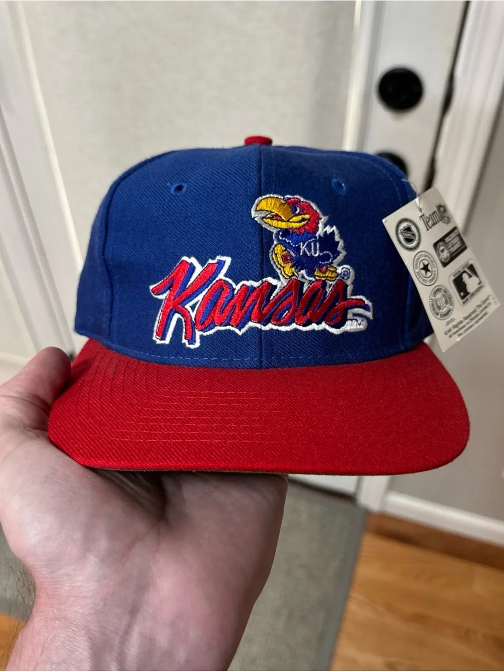 Vintage Kansas Jayhawks The Game Snapback Hat 2Tone Cap NWT